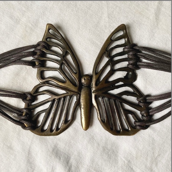 Italian Big Butterfly Plaque Waist Tie Belt